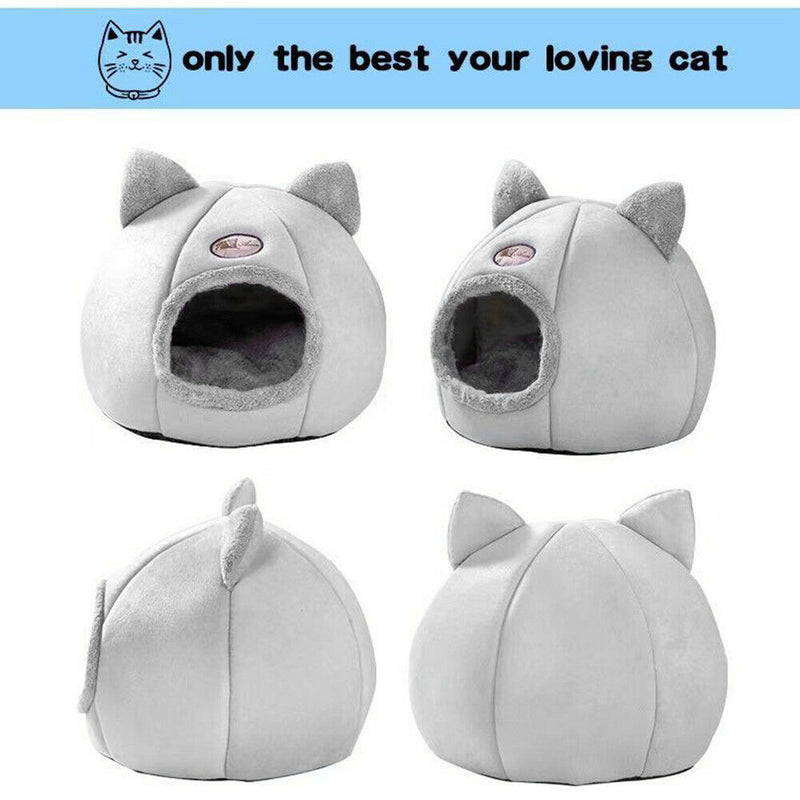 Winter Warm Sleeping Cats Nest Cute Cartoon Pets House Washable Kennel (L) A