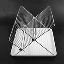 Deluxe Chrome-Plated Steel Foldable X Shape 2-Tier Shelf Small Dish Drainer