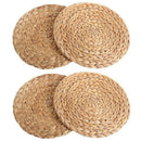 4Pc Natural Water Gourd Woven Placemat Round Woven Rattan Table Mat Water G D9G8