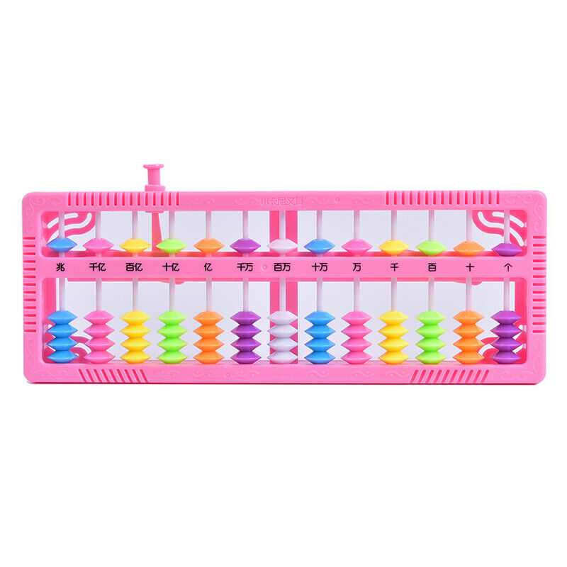 1Pc Plastic Abacus Arithmetic Calculating Tool 13 Rods with Colorful Be Kw