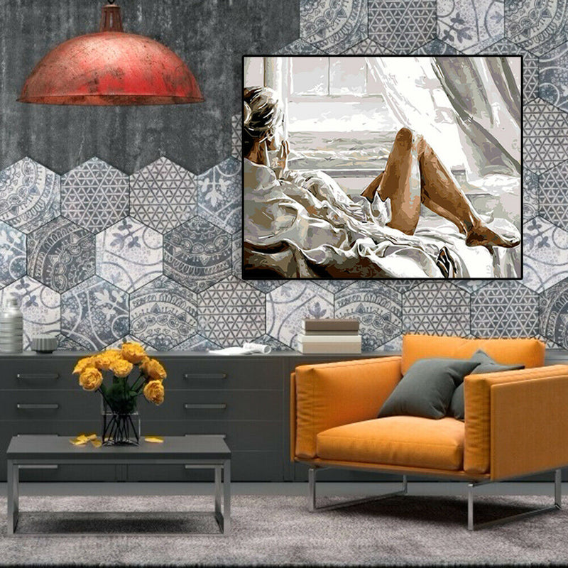 Painting By Numbers Kit DIY Sexy Beauty Hand Painted Canvas Oil Art Picture