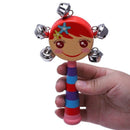 1pc Baby Kids Rainbow Wooden Handle Bell Jingle Stick Shaker Rattle Toys