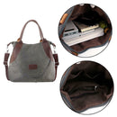 Women Large Tote Shopping Bag Handbag Canvas Shoulder Messenger Bags (Grey) SN9F