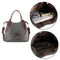 Women Large Tote Shopping Bag Handbag Canvas Shoulder Messenger Bags (Grey) SN9F
