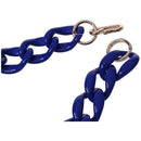 big plastic Chain Necklace Fashion jewelry Deep Sapphire blue J5K8