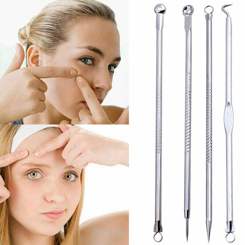 4X Blackhead Remover Cleaner Tool Acne Blemish Needle Pimple Spot Extract A2P7