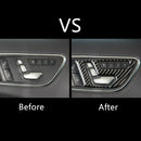 Carbon Fiber Car Door Buttons Seat Adjustment Panel Cover Trim 2Pcs For Mer L3I1
