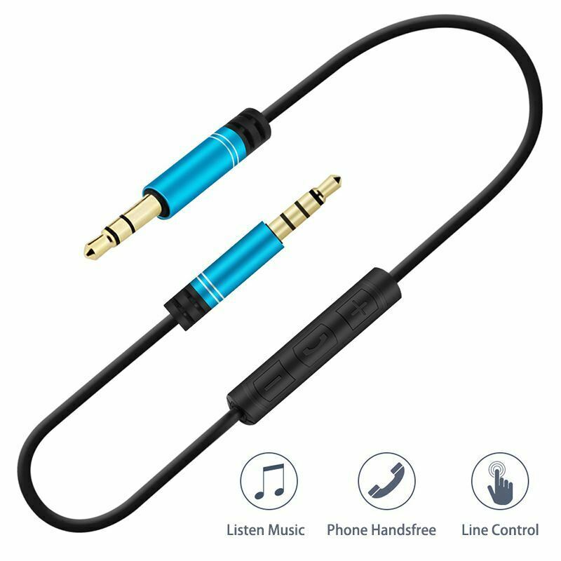 3.5mm Jack Audio Cable 1.2m Stereo Aux Plug Cables With Microphone HandsfreeA7F3