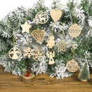1 Set Happy New Year Wooden Angel Snowflake Christmas Pendants Craft Christ