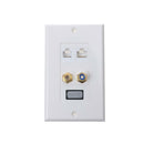 1080p Single Port 1-Port HDMI Wall Plate RCA F Audio Dual Ethernet RJ45 Jack