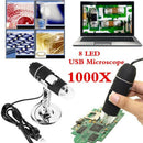 8 LED 1000X USB Digital Microscope Endoscope Magnifier PC CaSEAU