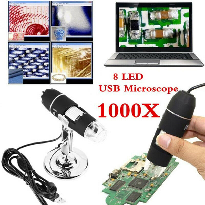 8 LED 1000X USB Digital Microscope Endoscope Magnifier PC CaSEAU