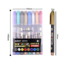 8 Colors Set Paint Marker Pens Metallic Sheen Glitter Calligraphy Art K2X0 C5B1