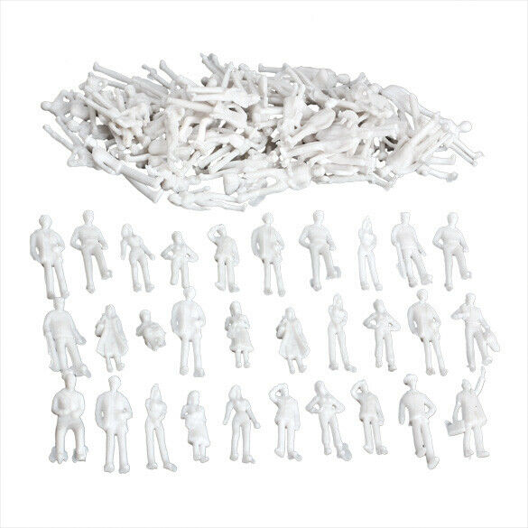 100PCS Figures 1:75 Scaled Models Train Building People for Layout