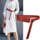 Wide Corset Leather Belt Female Tie Waistband Thin Bow Leisure Belts for Wo
