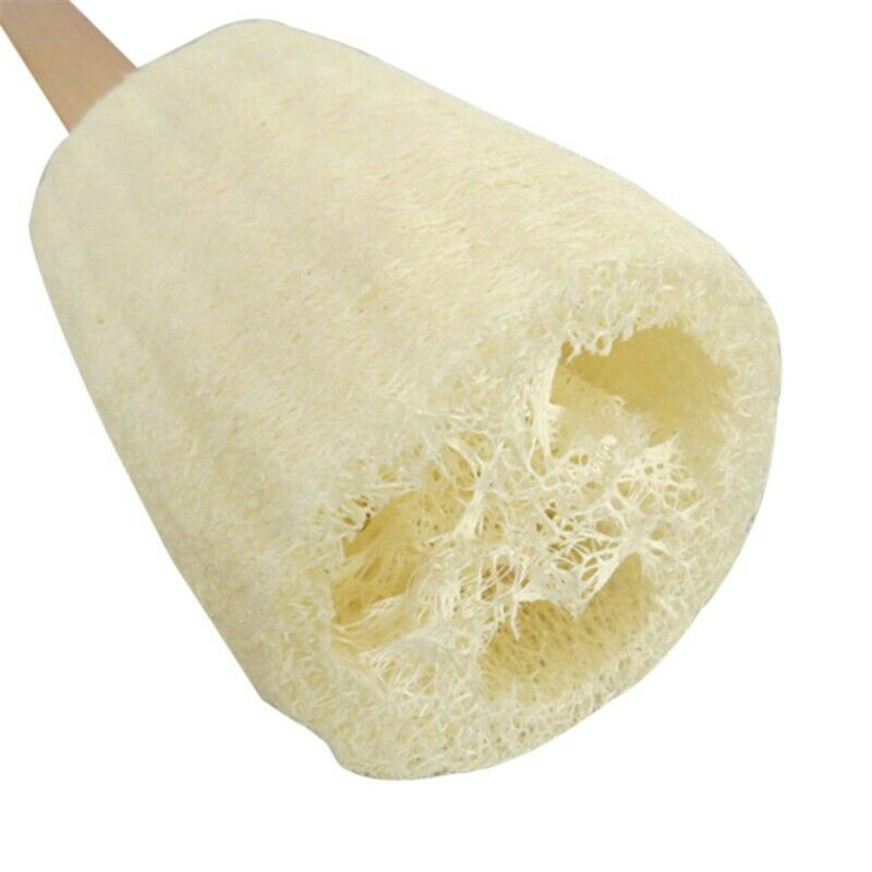 Loofah Wooden Handle Bath Shower Brush Long Handle Thick Loofah Bath Towel  T3K9