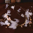 Flowers Beaded Wedding Party Bridal Crown Bride Headband With Earring Gift Girl