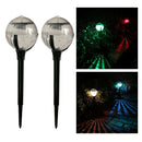 2x Solar Ball Light Garden Stake Outdoor Landscape Walkway LED Lamp Art Ornament