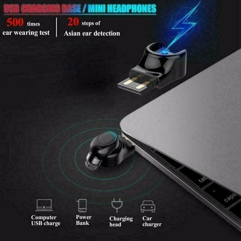 X11 Mini Bluetooth Wireless Headset Stereo Earbud In-Ear USB Magnetic Charg W0P4
