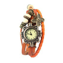 Retro Female Wrist Watch Bracelet Artificial Leather Strap Knit Wrap Around M3L9
