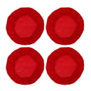 4Pcs Square Round Stretch Dining Wedding Chair Seat Cover for 35-50cm Red
