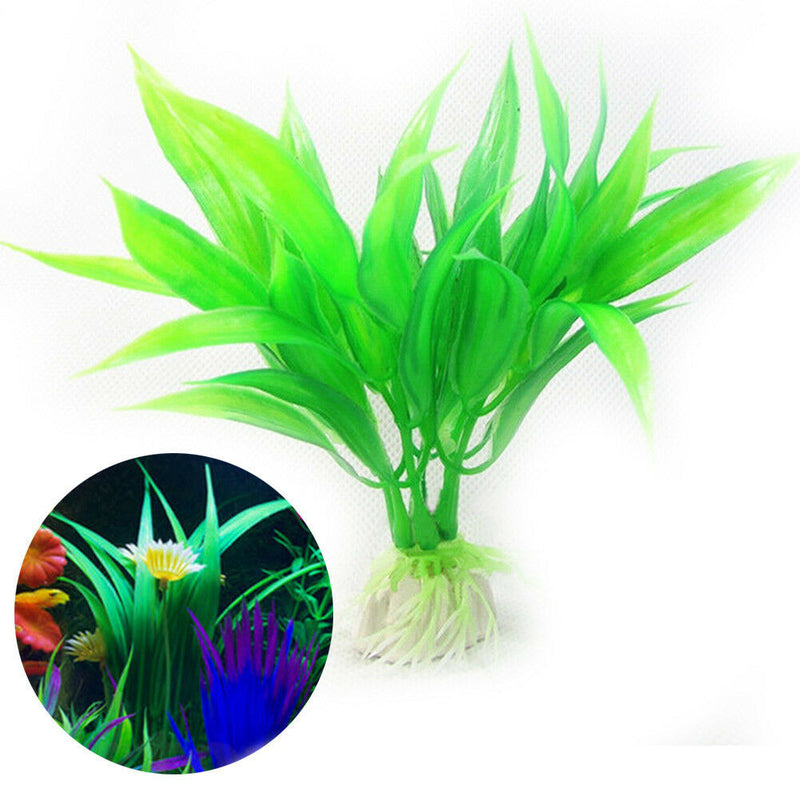 Water Grass Green Plant Ornament For Fish Tank Artificial Plastic Aquarium NEW