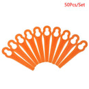 50pcs Plastic Hay Mower Blades For Easy Trim Grass Trimmer Garden Tim Nw