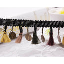 1yds 45mm BOHO Copper Tassel Drops Costume Curtain Sewing Fringe Trim Ribbon