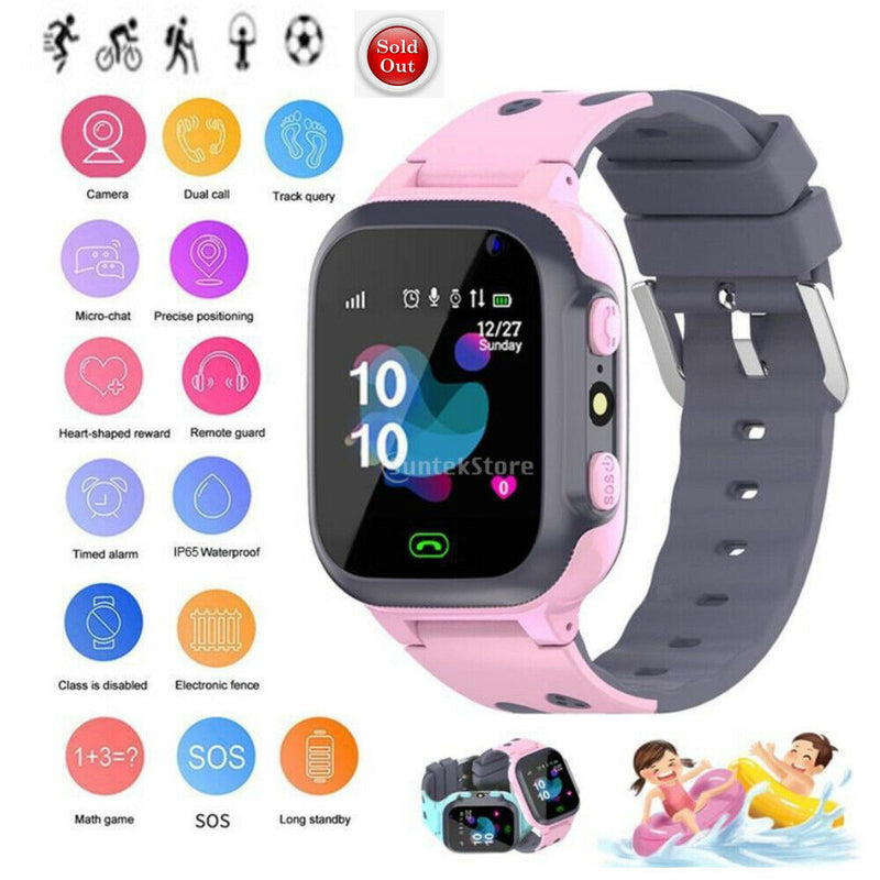 2Pcs Children Kids Tracker Smart Watch Phone Camera SOS Call for Age 4-12