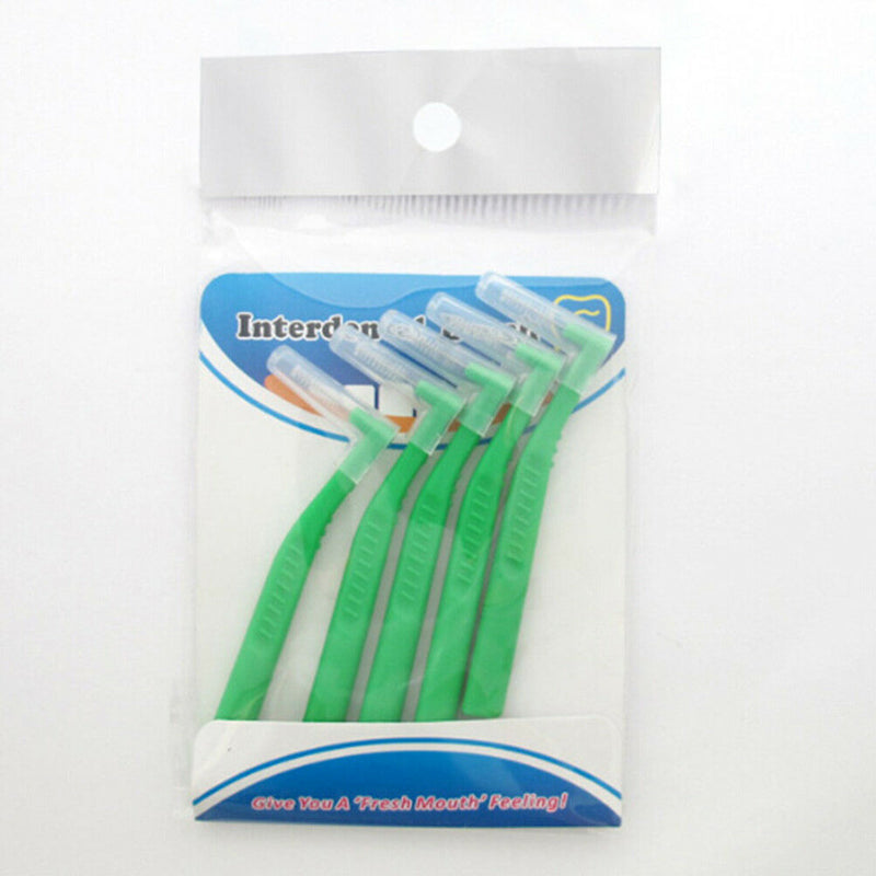 5Pcs L shaped interdental brush toothbrushes soft dental interdental oral car Gn