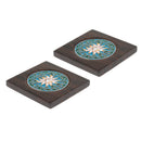 Wooden Coaster with Chinese Style Pattern Wood Drinks Tea Cup Mat Pad Square