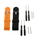 2Pack Replacement Silicone Band Strap & Chrome Clasp For Garmin Fenix 3 HR