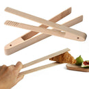 12PCS Beech Wooden Toast Tongs With Magnet Bread Toast Crumpets Serving Tongs