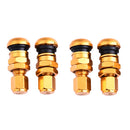 4pcs Aluminum Bolt-in Car Tubeless Wheel Tire Valve Stems With Dust Caps Black