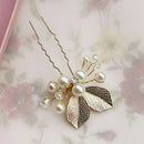 4Pcs Bridesmaid Wedding Bridal Flower Crystal Hair Pins T6E6 Clips Acces Y5R3