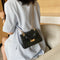 Alligator PU Shoulder Bag Women Pleated Totes Retro Chain Handbag (Black)