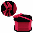 Bowknot Velvet Rectangle Jewellery Ring Gifts Box Case Wedding Magenta