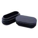 12 Pcs 25x50mm Plastic Oval Shaped End Cap Tube Insert Black