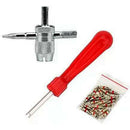 30pcs Brass Valve Cores with Car Bike Tire Valve Core Remover + 4 Way Tool
