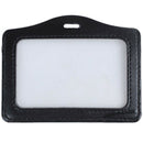 Faux Leather Horizontal Name Tag ID Work Badge Card Holder 10pcs Black A5Z8