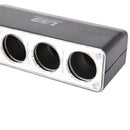 Triple Socket Splitter Cigarette Lighter Adapter Plug & USB Port 3 Way Charge ^