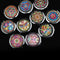 Crystal Folding Round Pocket Compact Makeup Cosmetic Mirror Portable Useful FT