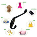 9 Pack heavy duty Coat Hooks Wall Mounted for Hat hardware Dual Prong Retro