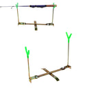 Outdoor Ice Fishing Rod Dual-Holder Rack 360 Rotation Y Shape Pole Stand