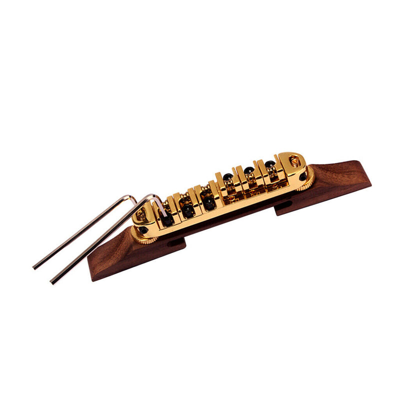 1 Set Rosewood 6 Strings Jazz Guitar Bridge with Roller Saddle Musical