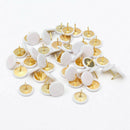 50Pcs Drawing Pins White Thumb Tacks Push Brass Assorted Colours Board Cork
