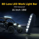 18W 8D Lens LED Work Light Bar Waterproof Offroad Spot Flood Driving Lamp
