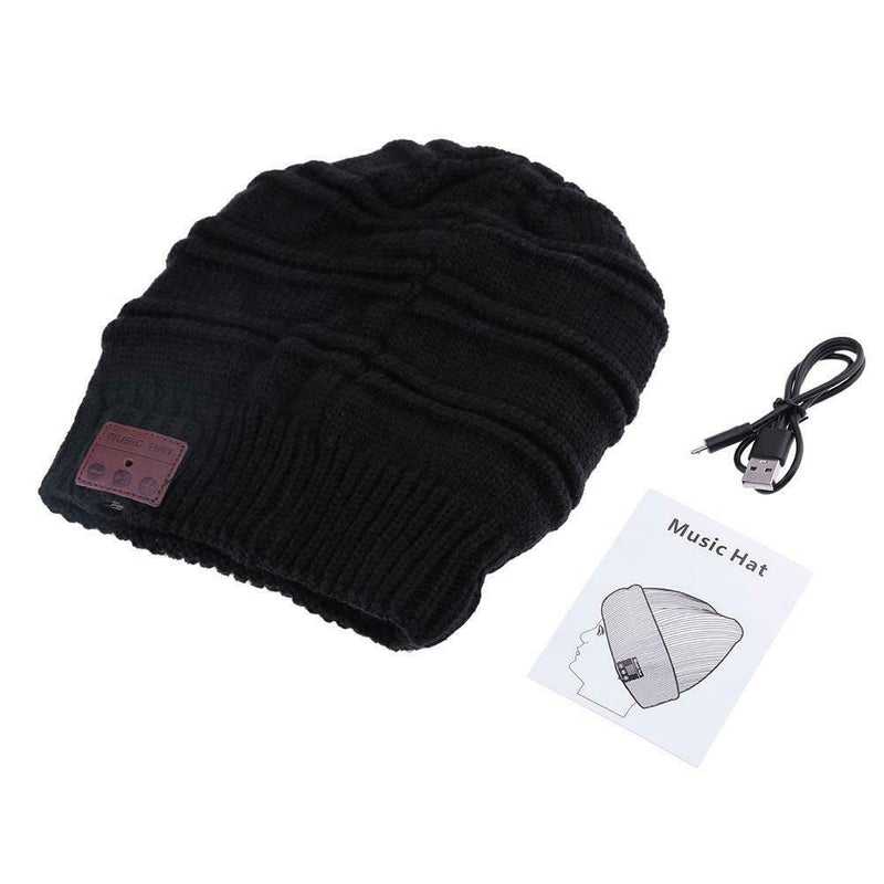 Unisex Winter Dual Fabric Wireless Bluetooth4.0 Music Horizontal Grain Hat A