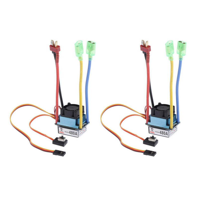 2 Packs 480A Waterproof Brushed ESC For 540/550/775 Motor Boat Accessories