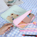 11 inch Laptop Bag Cute Bear Pouch Case for iPad Protective Cover (Green) A